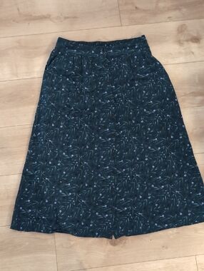 Rachel Dark Teal Floral A-Line Skirt